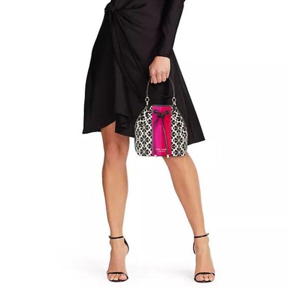 Kate Spade New York Flower Jacquard Stripe Bucket Bag - NWT (New) - Picture 8 of 9